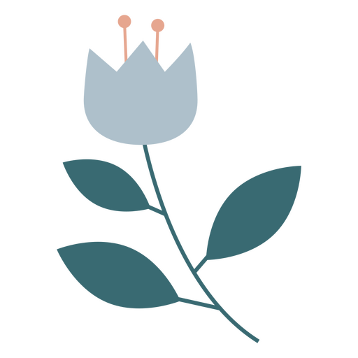 Flor pastel cinza liso Desenho PNG