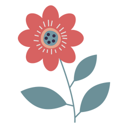 Linda flor pastel vermelha plana Desenho PNG
