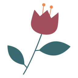 Diseño PNG Y SVG De Pastel Plano De Flores De Burdeos Para Camisetas