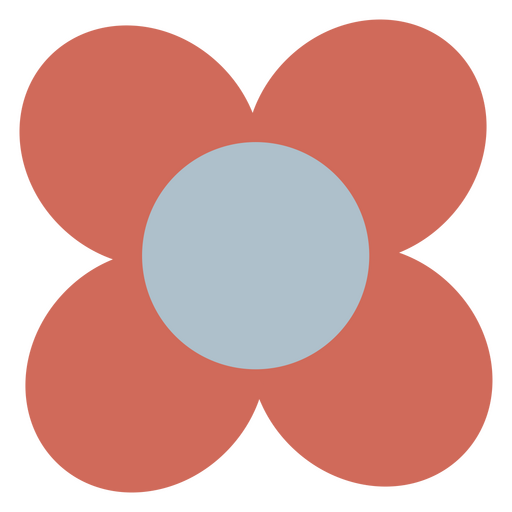 Einfaches flaches Blumenpastell PNG-Design