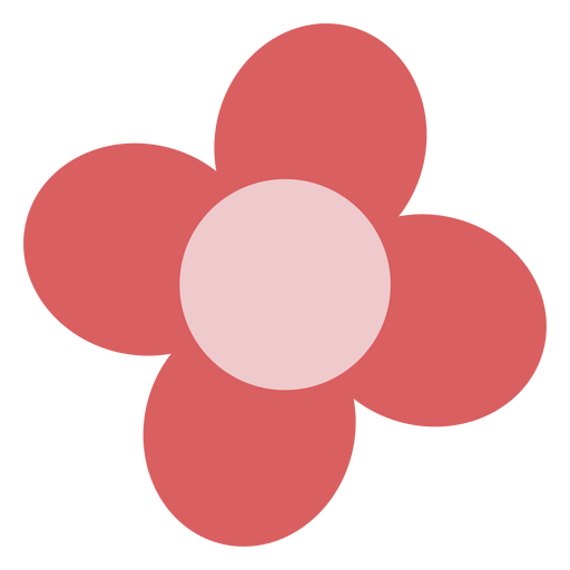 Simple flat flowers pastel red PNG Design