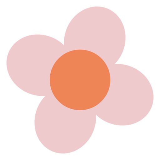 Sencillas flores planas rosa pastel Diseño PNG