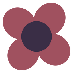 Bordeaux pastel de flores planas simples Desenho PNG