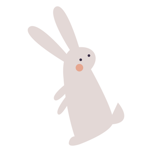 Simple flat bunny white PNG Design