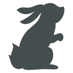 Sente-se a silhueta do coelho Desenho PNG