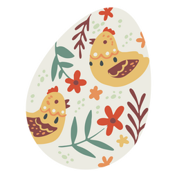 Easter egg flat chickens PNG Design Transparent PNG