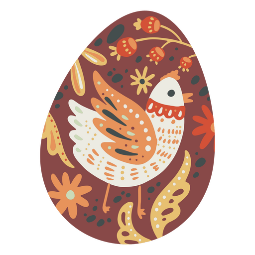 Pollo plano de huevo de Pascua Diseño PNG