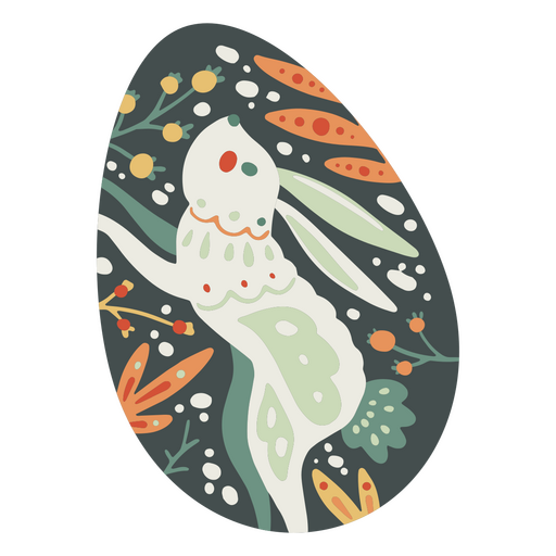Conejito plano de huevo de Pascua Diseño PNG