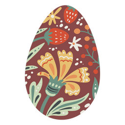 Easter egg flat flowers PNG Design Transparent PNG