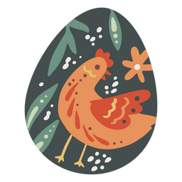 Easter egg flat chicken leaves PNG Design Transparent PNG
