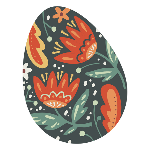 Egg Easter Painted Easter Egg Easter Egg Pattern Flower Flat PNG