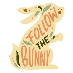 Easter flat follow the bunny PNG Design