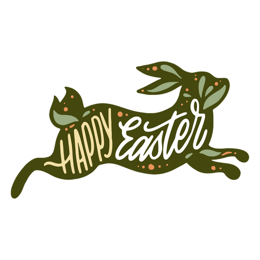 Happy easter flat quote PNG Design