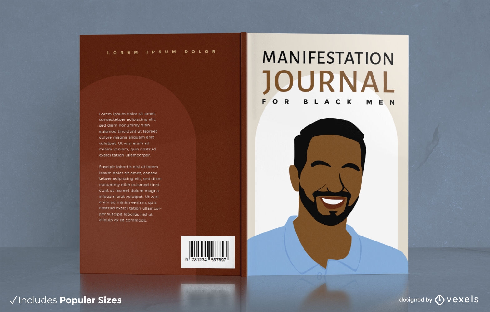Happy black man book cover design