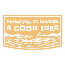 Insignia de cotización simple de kayak Diseño PNG