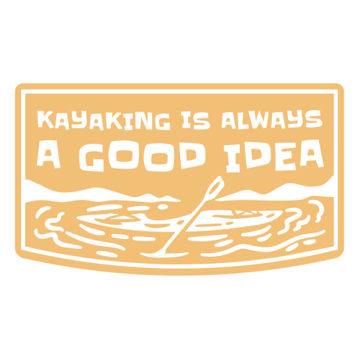 Einfaches Zitatabzeichen für Kajakfahren PNG-Design