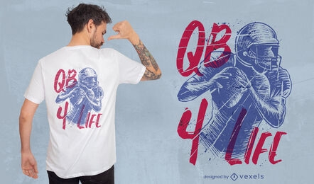 Design de camiseta de futebol americano QB