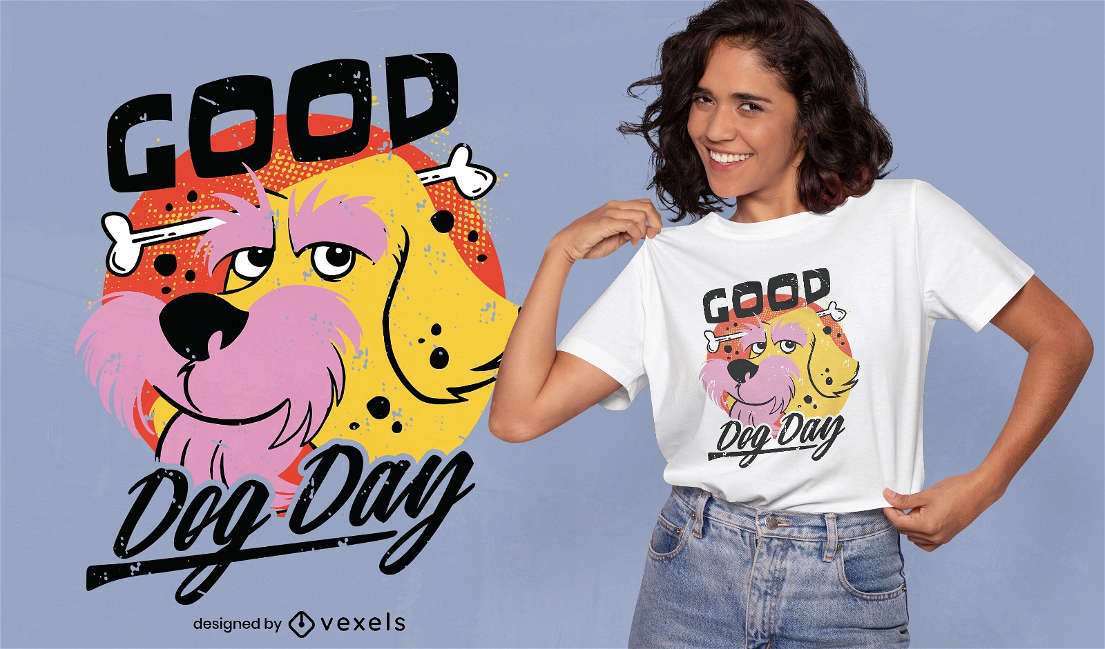 Bom design de camiseta para o dia do cão