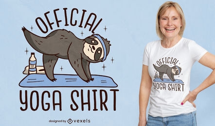 Design de camiseta de preguiça de pose de ioga