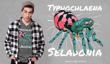 Design de camiseta de aranha realista