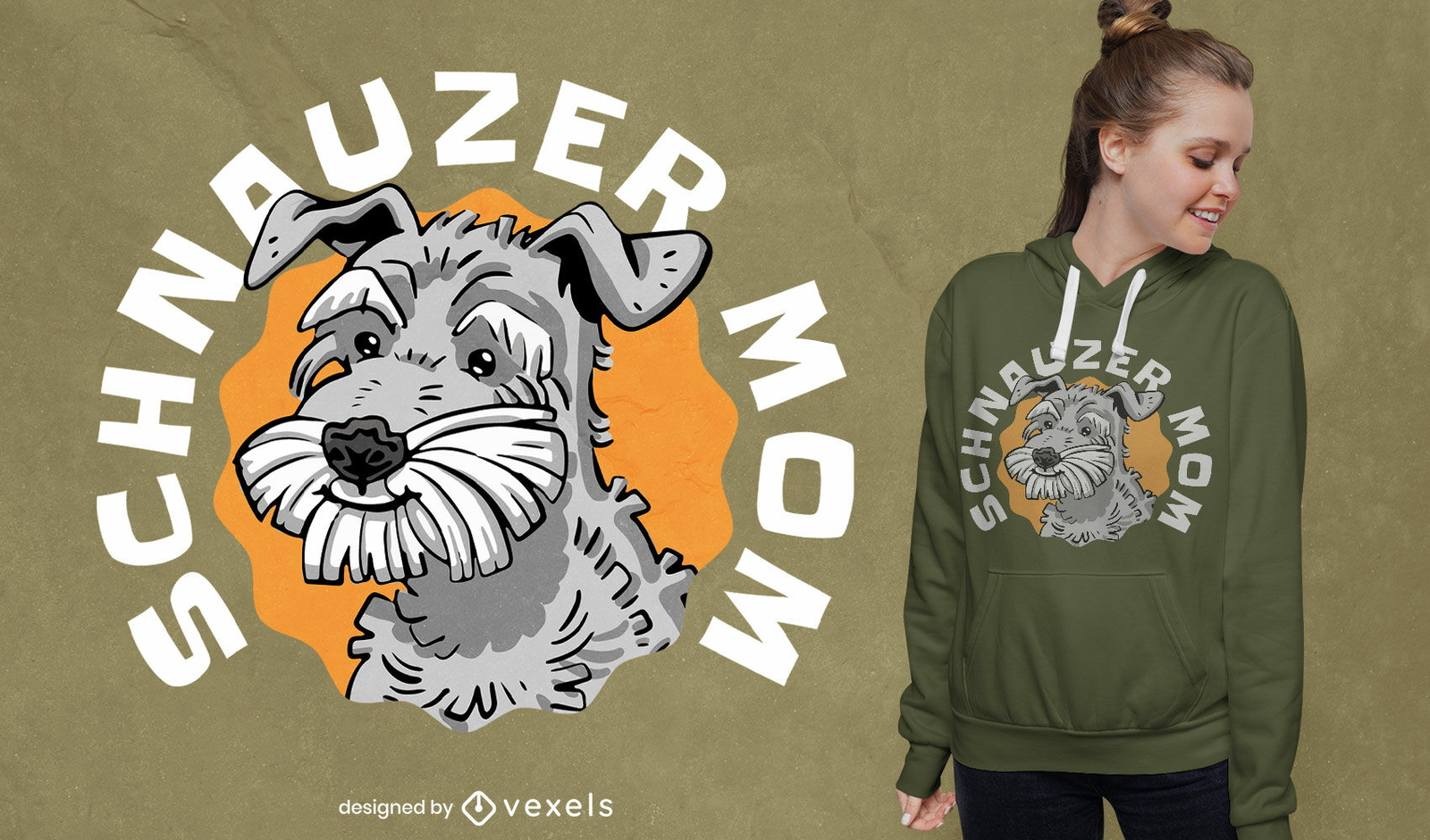 Diseño de camiseta de retrato de perro Schnauzer