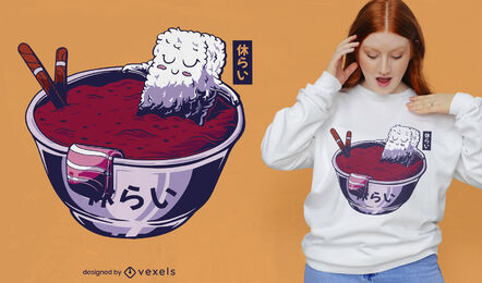 Design de camiseta de spa de sushi