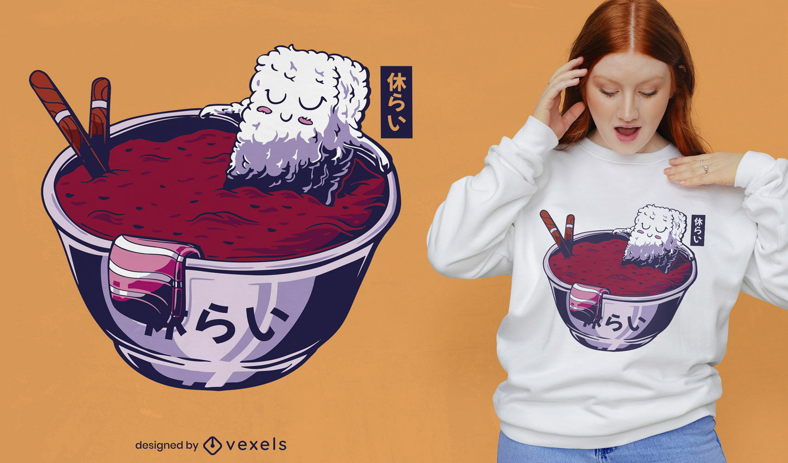 Diseño de camiseta de spa de sushi.