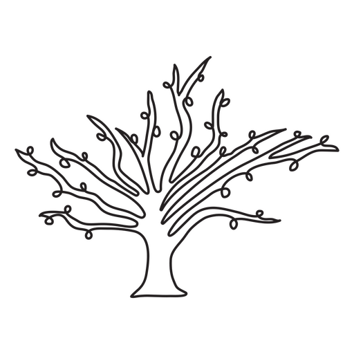 Línea continua de la naturaleza del árbol de la tierra Diseño PNG