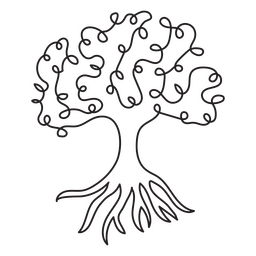 Earth simple tree nature continuous line PNG Design Transparent PNG
