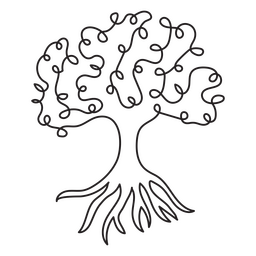 Linha contínua da natureza da árvore simples da terra Desenho PNG
