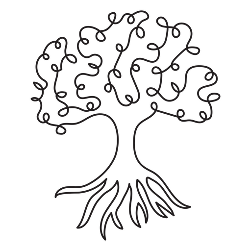 Earth simple tree nature continuous line PNG Design