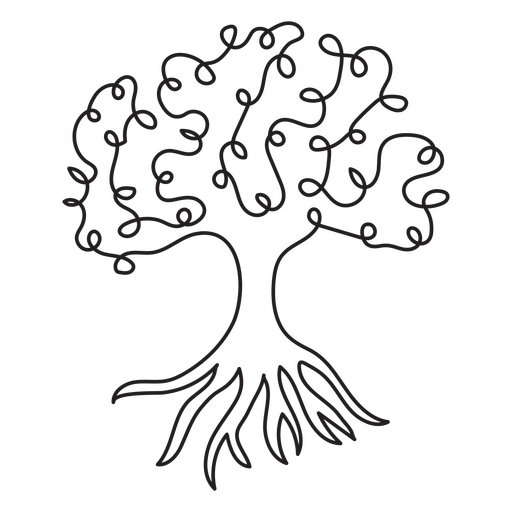 Tierra simple árbol naturaleza línea continua Diseño PNG