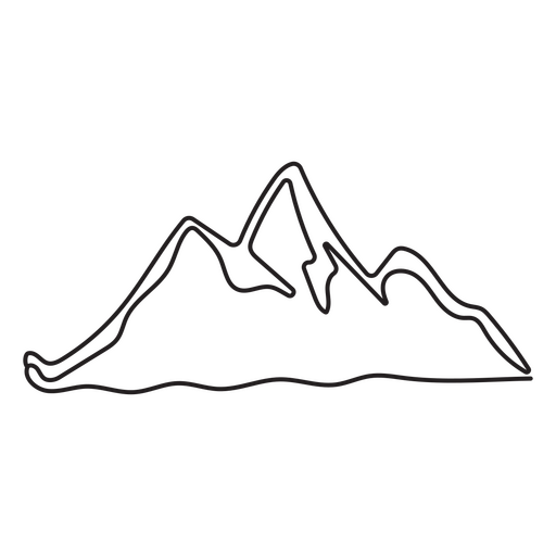 Earth mountain nature continuous line PNG Design