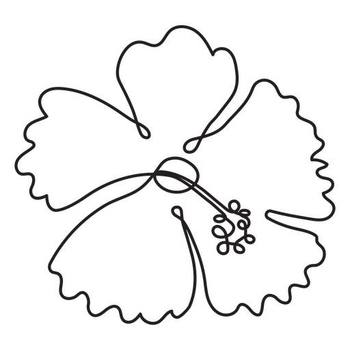 Earth tropical flower continuous line PNG Design