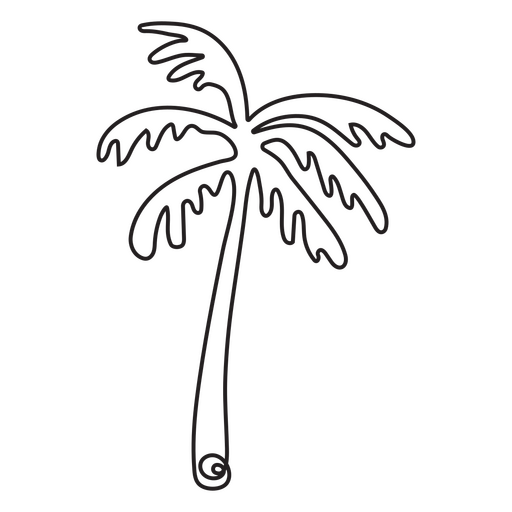 Earth palm tree continuous line PNG Design