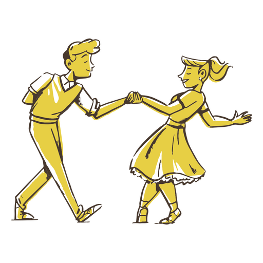 Partners music dance people PNG Design