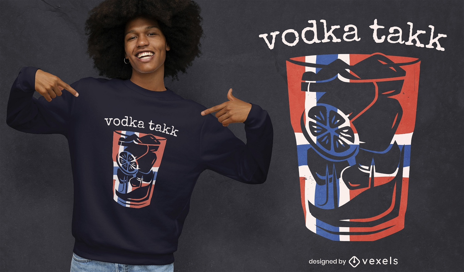Diseño de camiseta de bebida alcohólica de vodka.