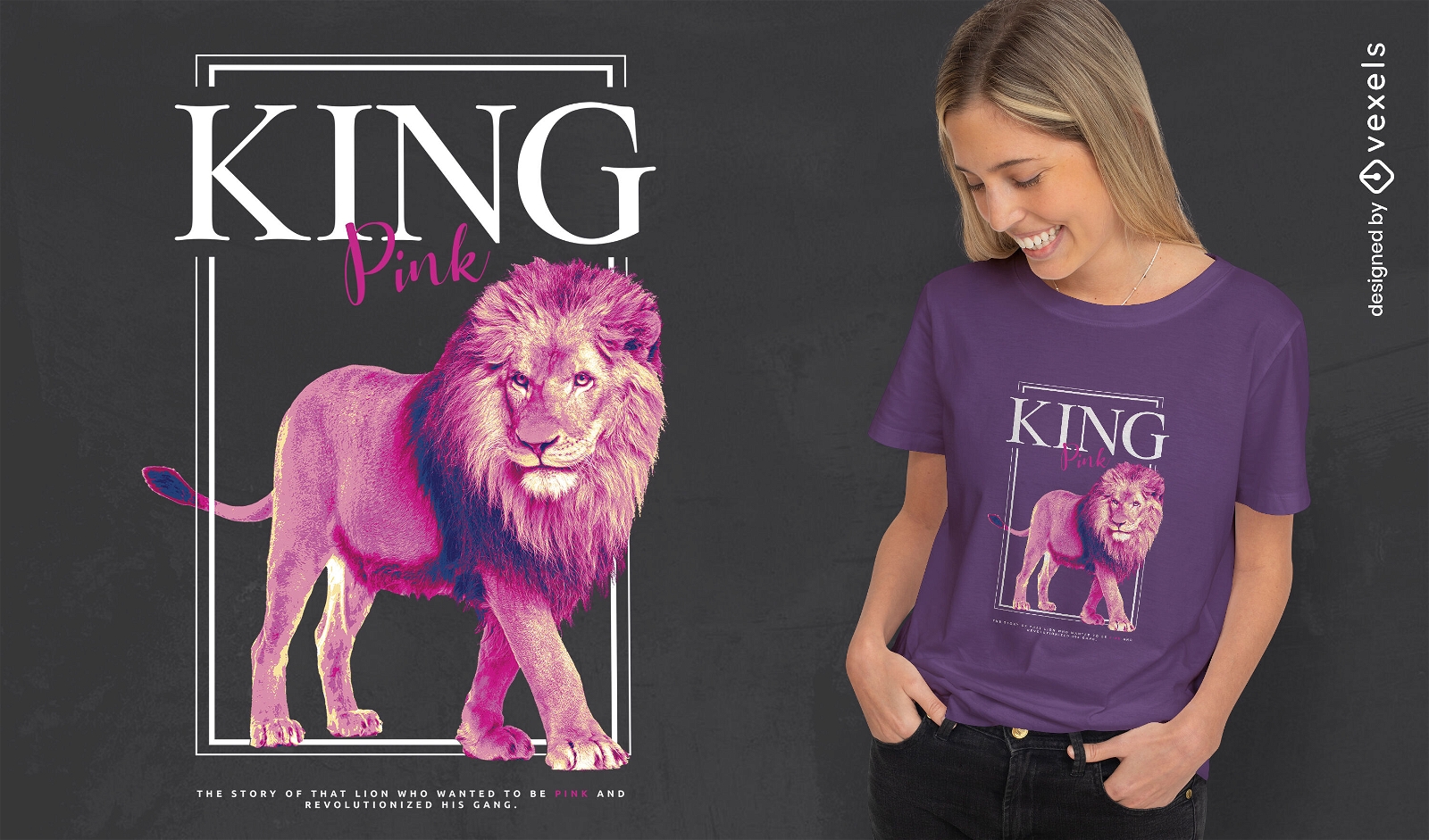 Diseño realista de camiseta del rey león.