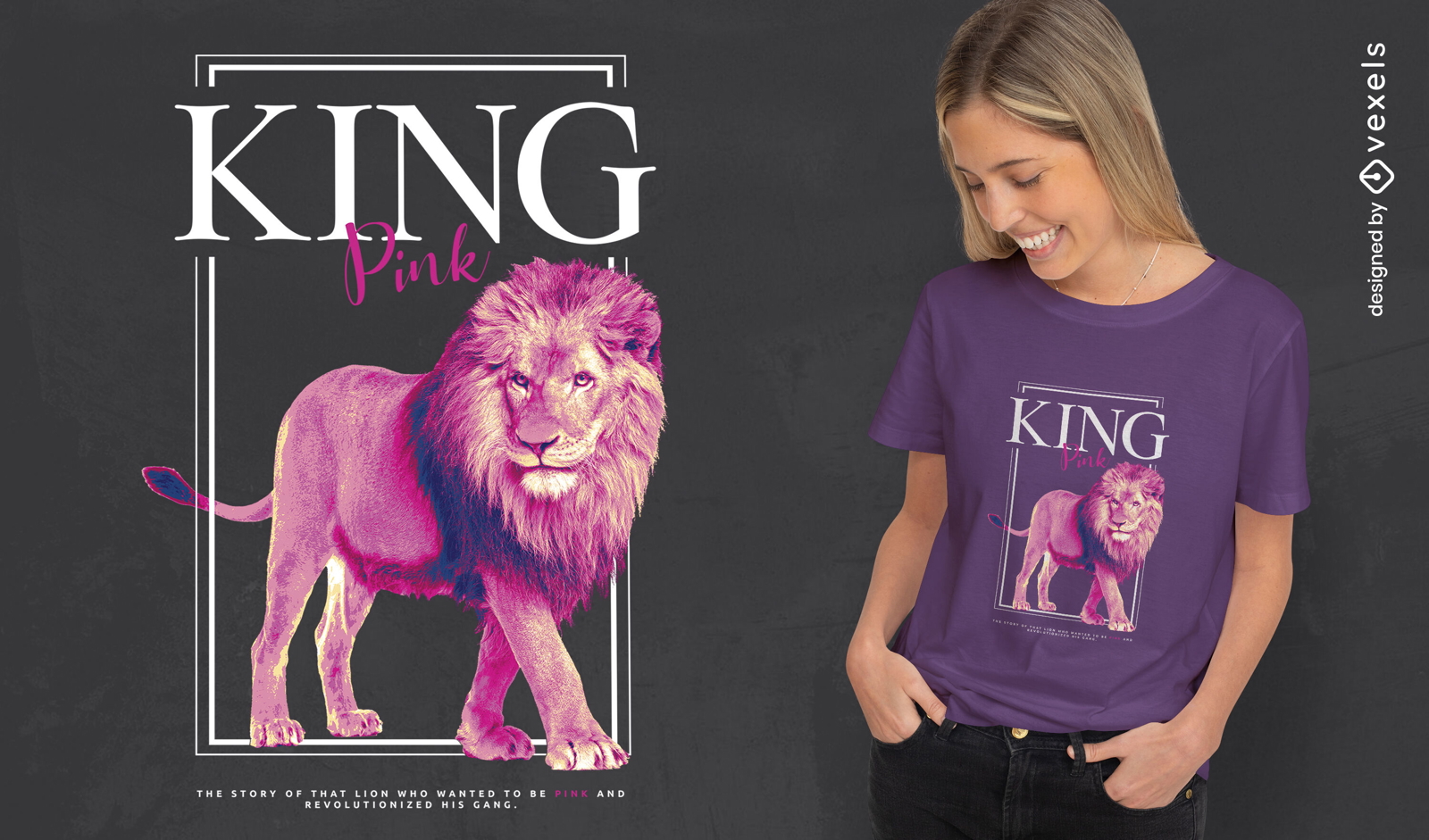 Realistic lion king t-shirt design