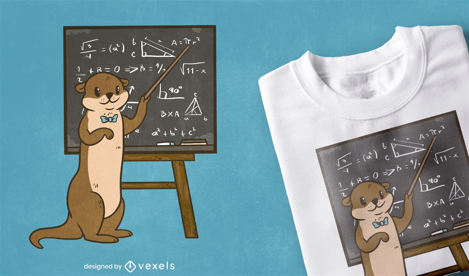 Design de camiseta de professor de lontra