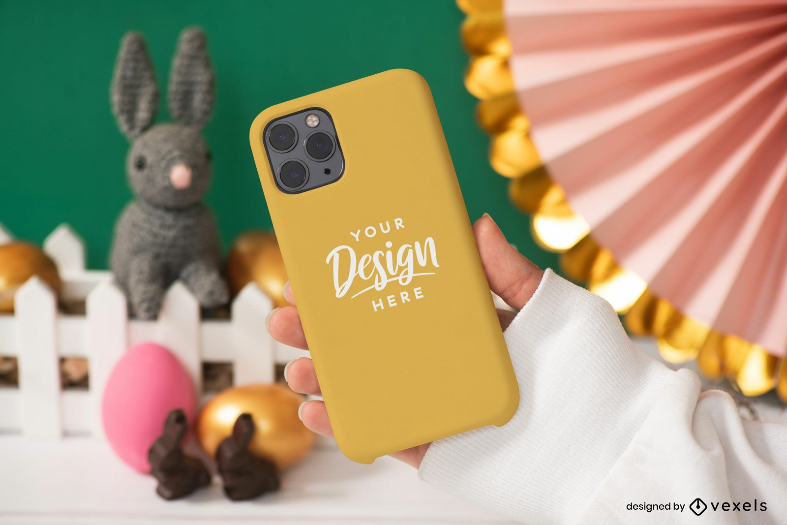 Easter phone case mockup design