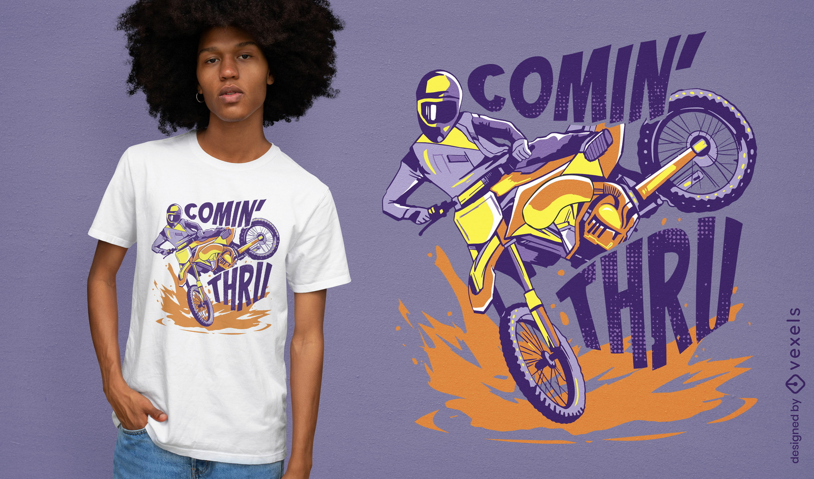 Diseño de camiseta de cita de motocross.