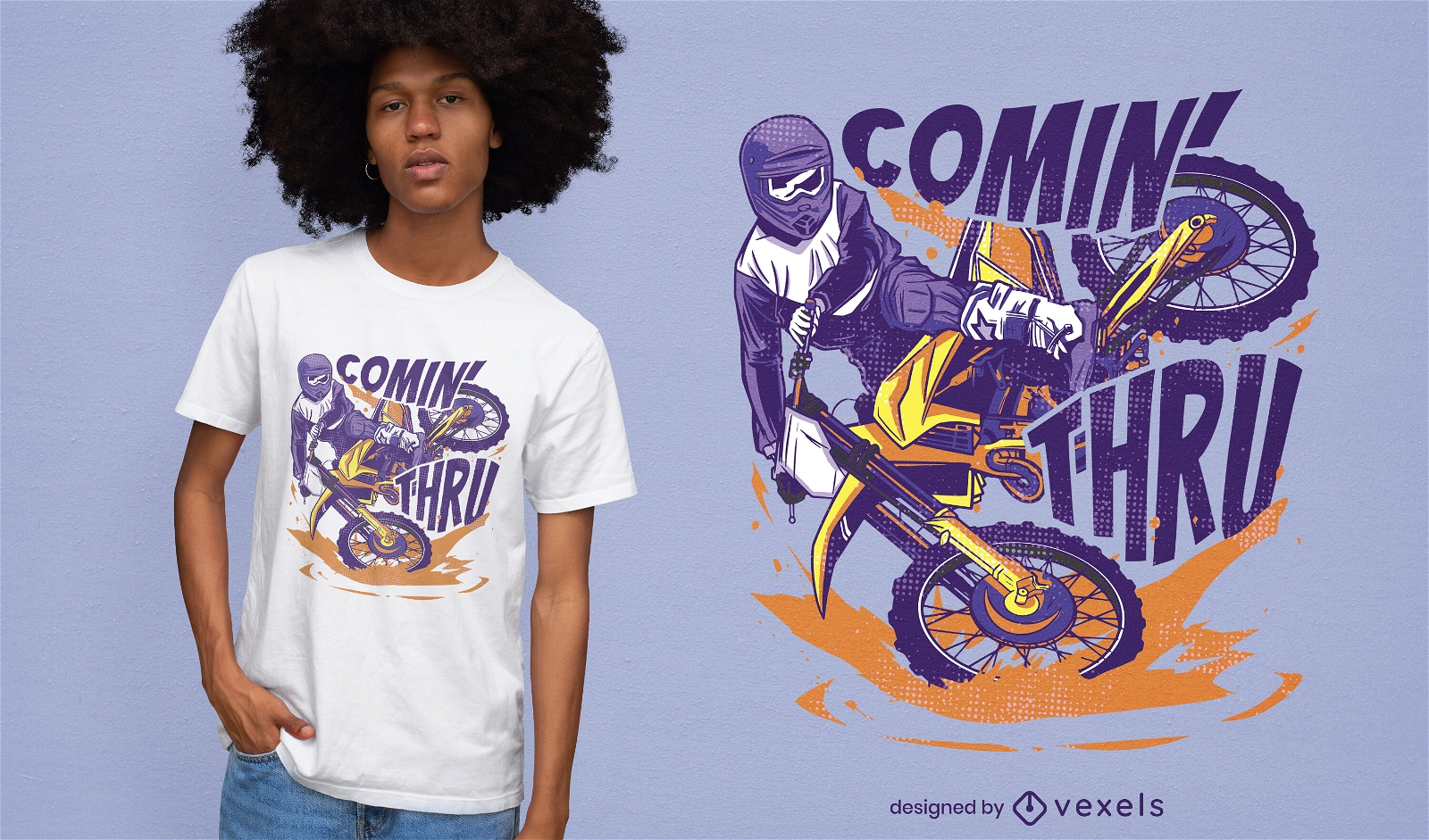 Diseño de camiseta de cita de motocross.