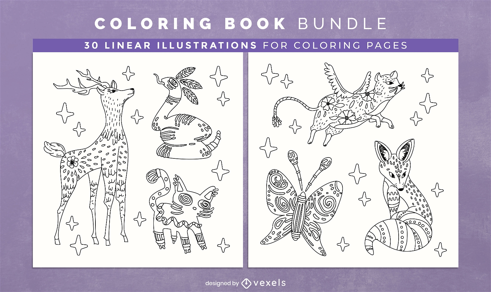 Alebrije animals coloring book design pages