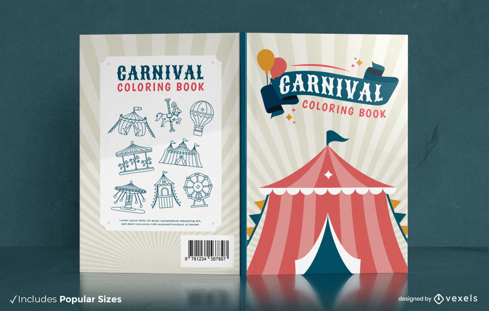 Diseño de portada de libro para colorear de carnaval