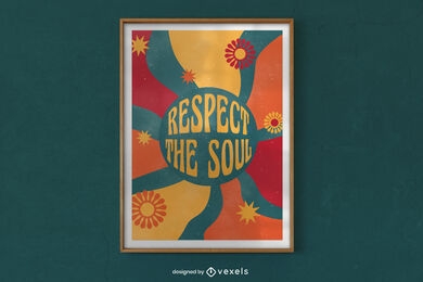 Design de cartaz de citação de alma hippie
