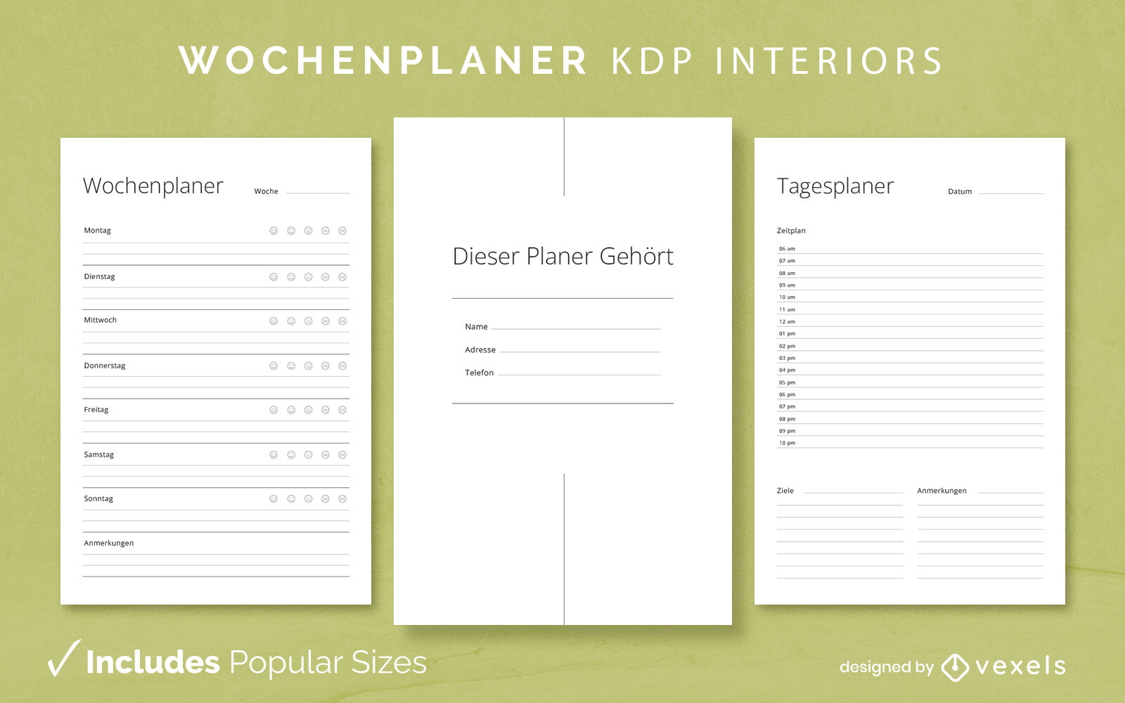 2022 german planner diary design template KDP