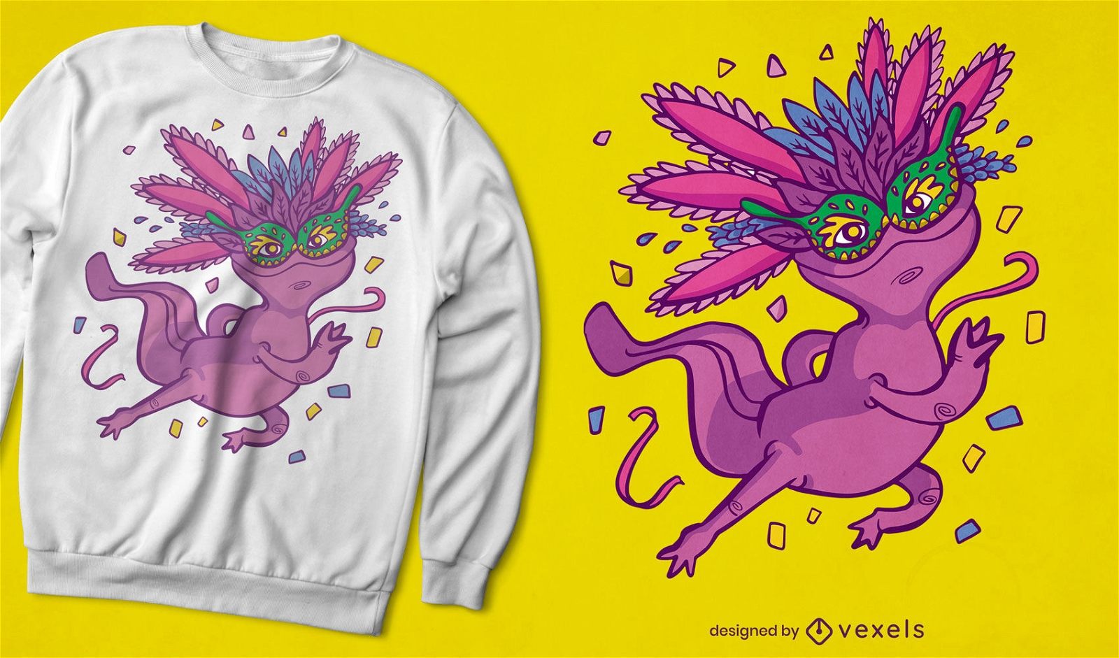 Karneval-Axolotl-T-Shirt-Design