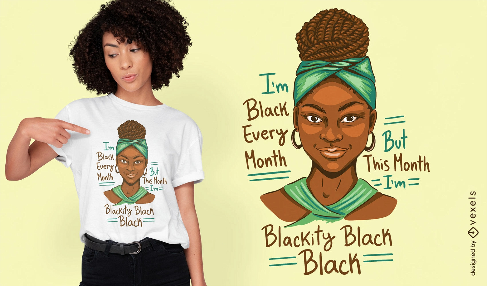 Black history month girl smiling t-shirt design