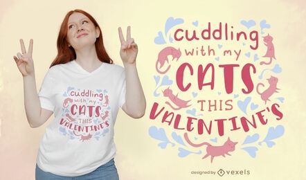 Katzen-Valentinstag-T-Shirt-Design